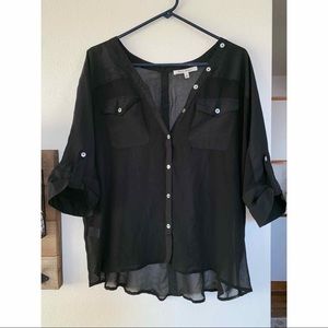 Francesca’s Shear Black Blouse